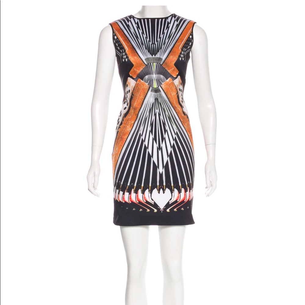 Multicolor Scuba Sleeveless Night Out Dress